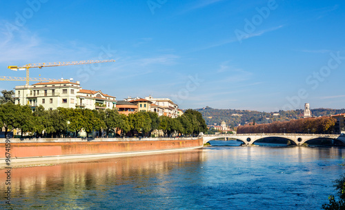 The Adige river in Verona - Italy © Leonid Andronov