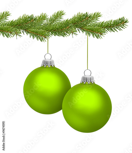 Zwei Rote Chistbaumkugeln