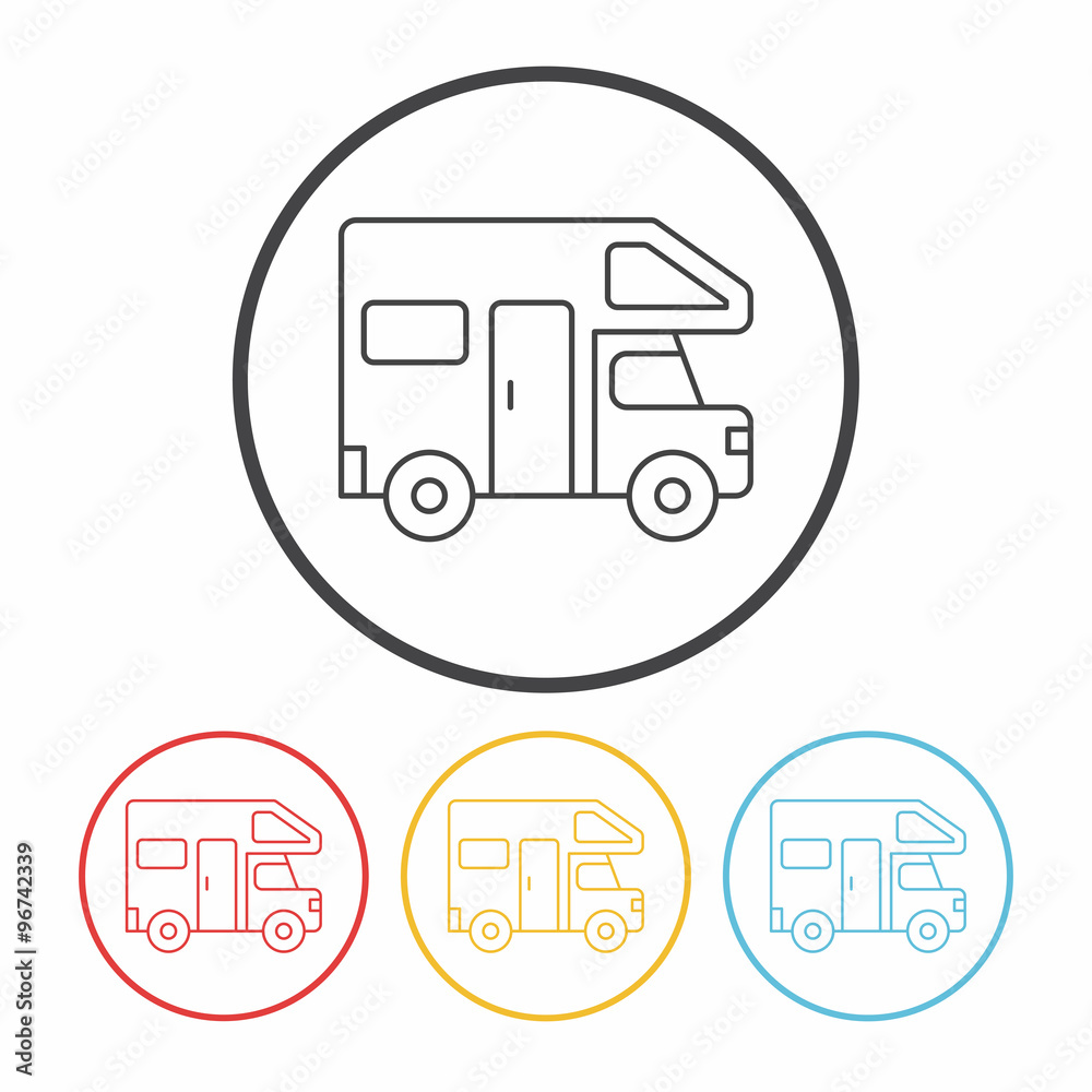 Camper van line icon