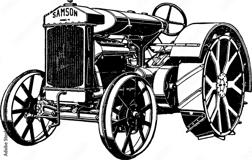 Fototapeta premium Vintage drawing tractor
