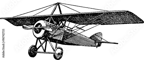 Vintage drawing airplane