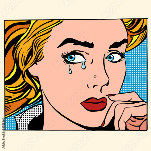 Girl crying woman face