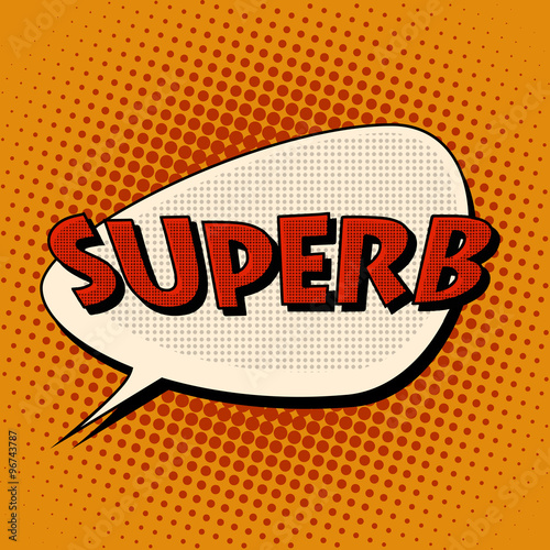 superb super excellent comic bubble retro text