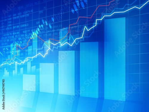 Stock market graphs  business chart