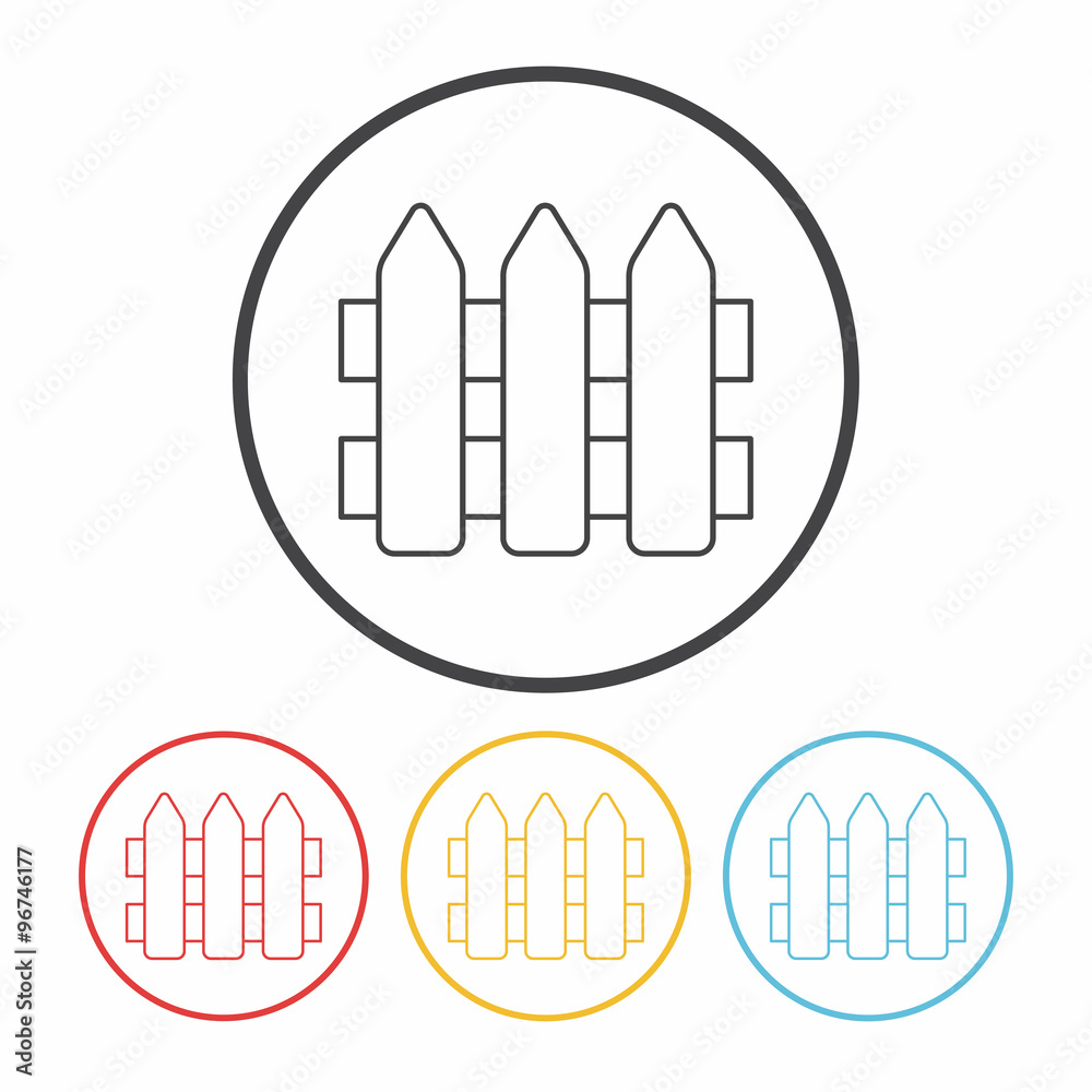 garden fence line icon garden fence line icon