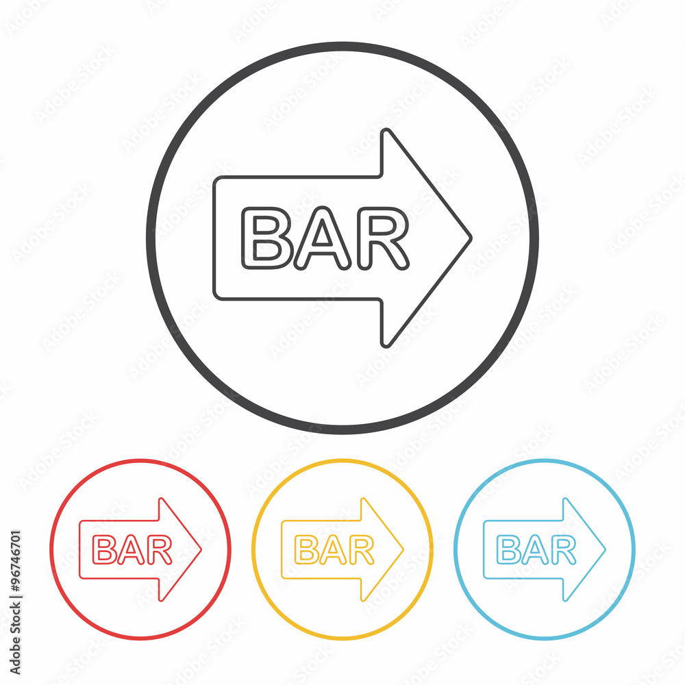 Bar shop sign line icon Bar shop sign line icon