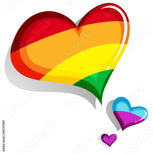 Colorful heart design on white