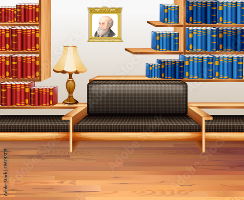 Room with lots of bookshelves