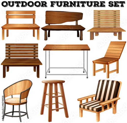 Outdoor wooden furniture set