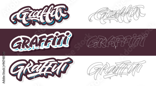Graffiti lettering vector variants
