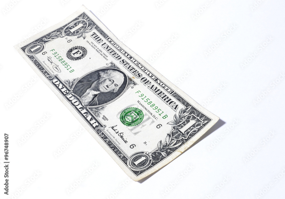The one dollars isolated on white background The one dollars isolated on white background