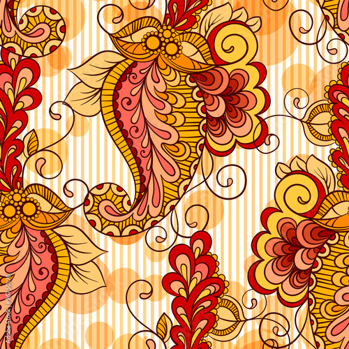 Seamless pattern based on traditional Asian elements Paisley