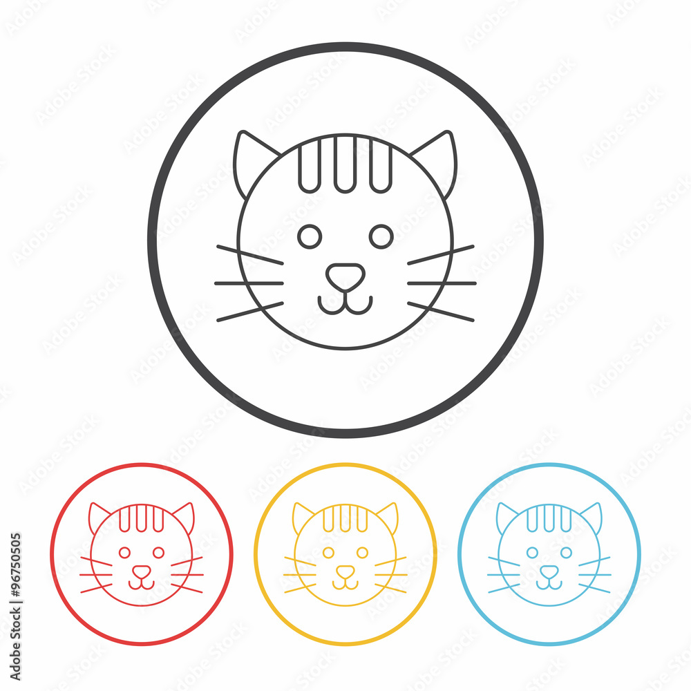 Obraz premium pet cat line icon