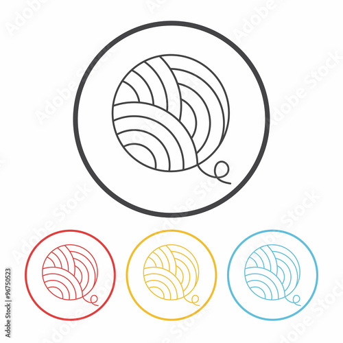 Yarn ball line icon