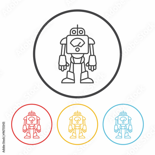 robot line icon