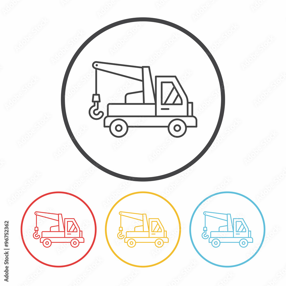 cargo truck line icon