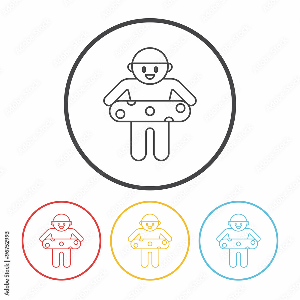 Fototapeta premium Lifebuoy line icon
