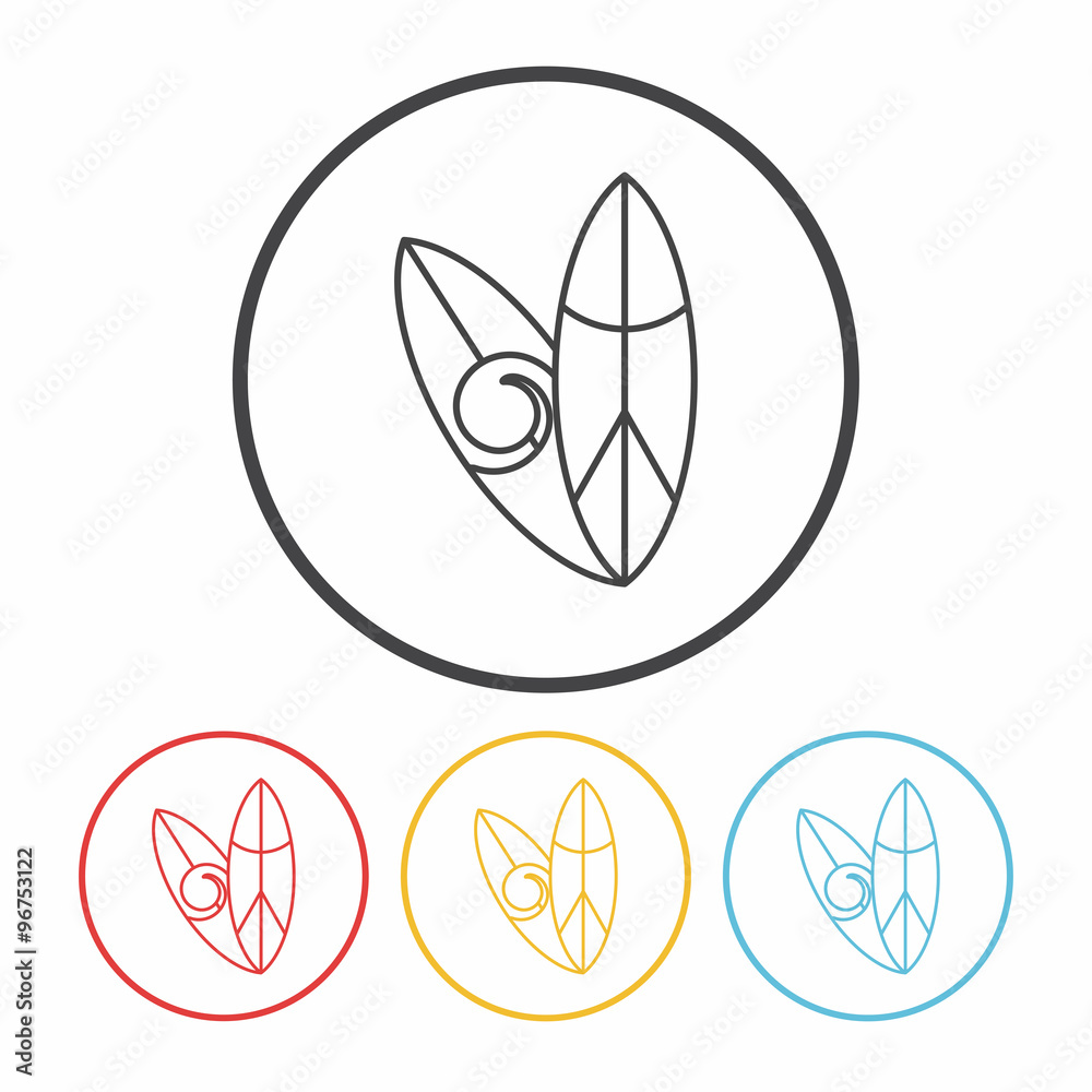surfboard line icon surfboard line icon