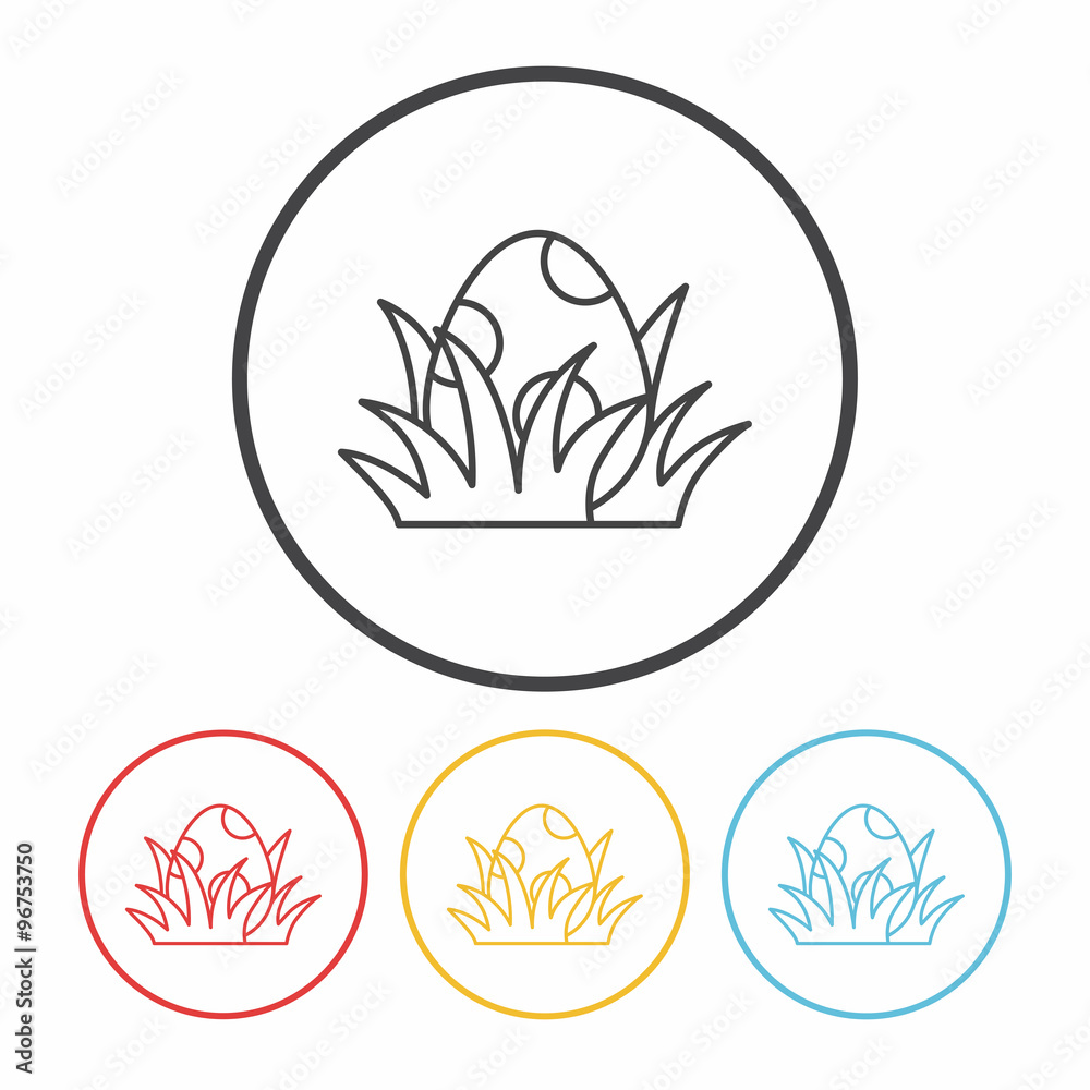 Fototapeta premium easter egg line icon
