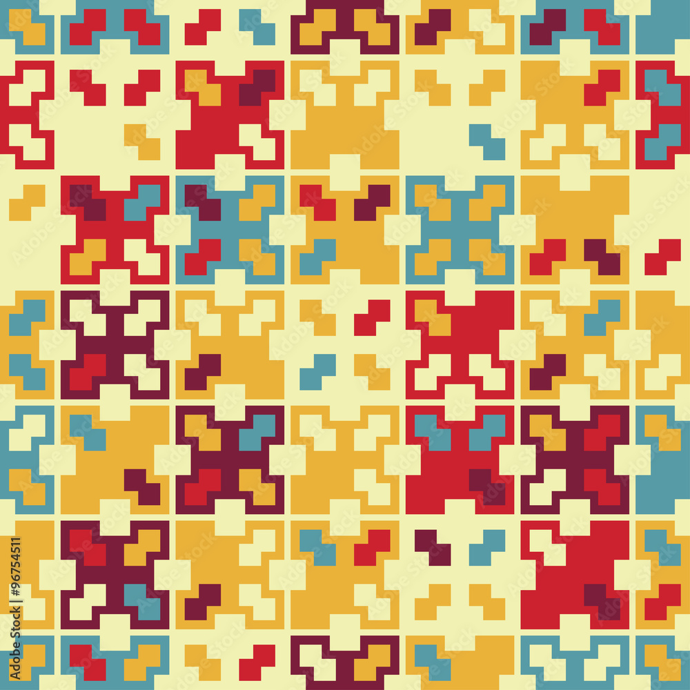 Fototapeta premium Colorful seamless background. Random colored geometric pattern.