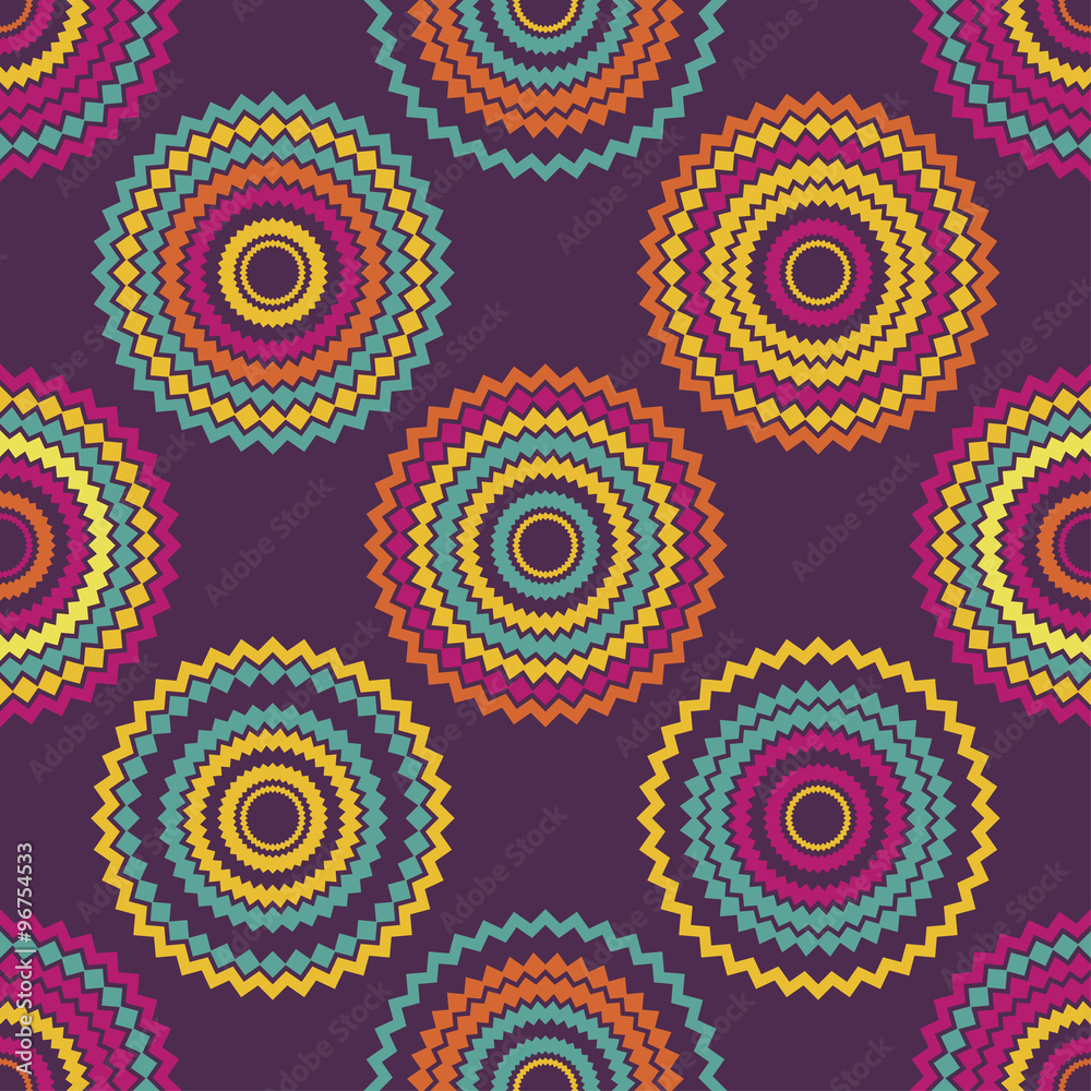 Colorful seamless background. Random colored geometric pattern with round shapes.