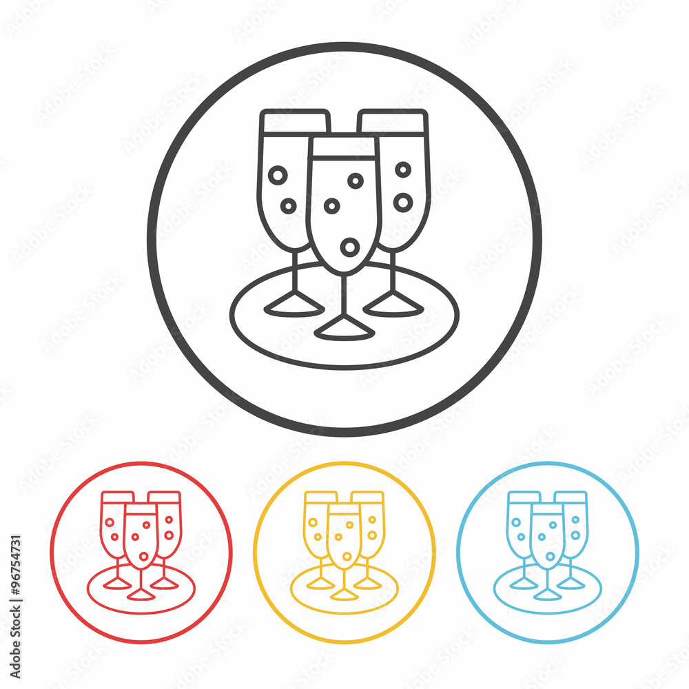 champagne line icon champagne line icon