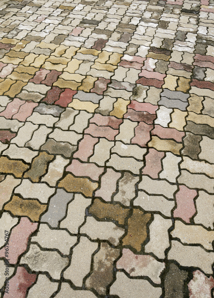 Fototapeta premium Dirty brick block pathway