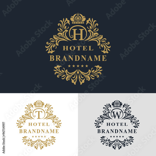 Monogram design elements, graceful template. Calligraphic elegant line art logo design. Letter emblem sign T, W, H for Royalty, business card, Boutique, Hotel, Heraldic, Jewelry. Vector illustration
