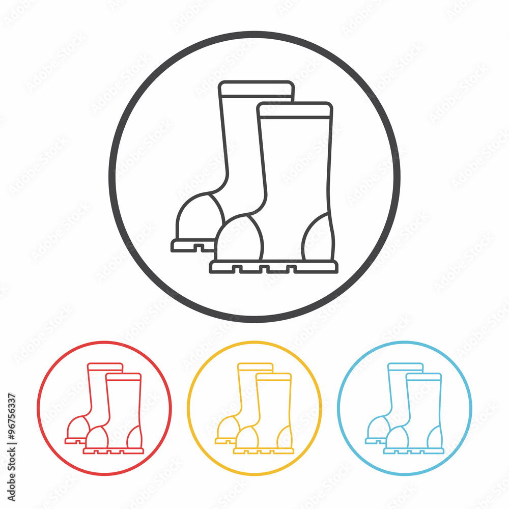Rain boots line icon Rain boots line icon