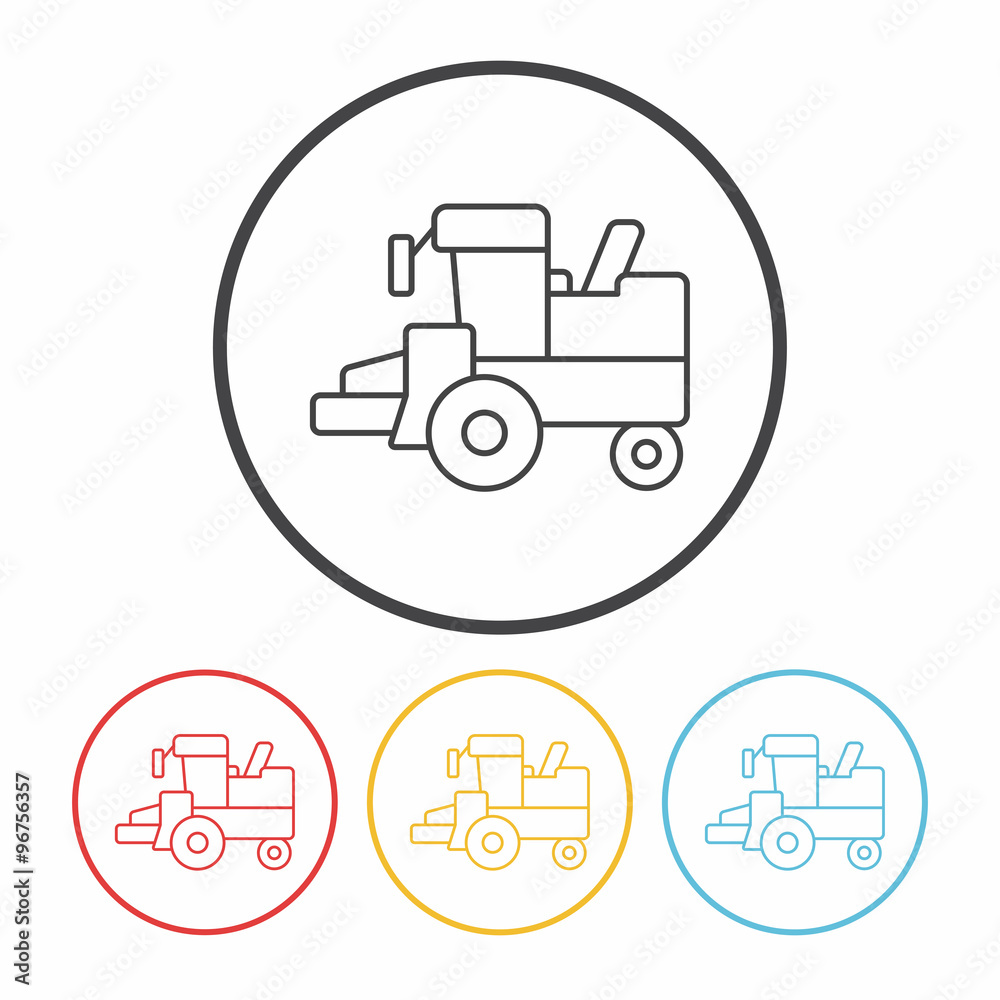 cargo truck line icon