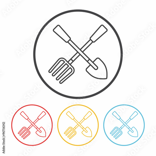 gardening shovel line icon