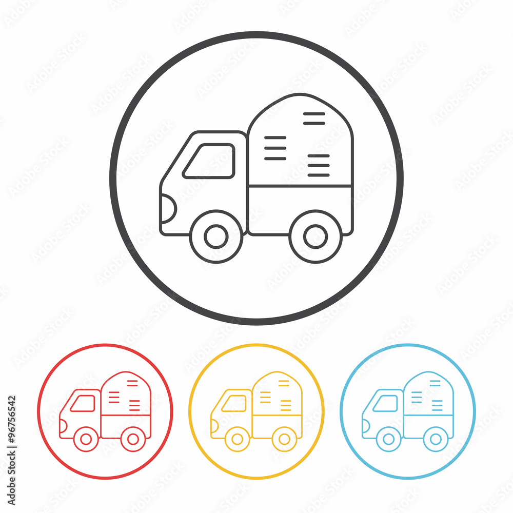 cargo truck line icon cargo truck line icon