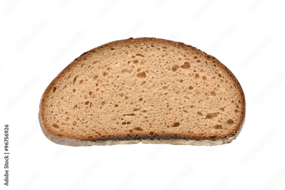 Graubrotscheibe auf weißen Hintergrund freigestellt Graubrotscheibe auf weißen Hintergrund freigestellt
