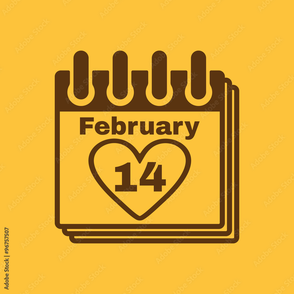 The calendar icon. Valentines day symbol. The calendar icon. Valentines day symbol.