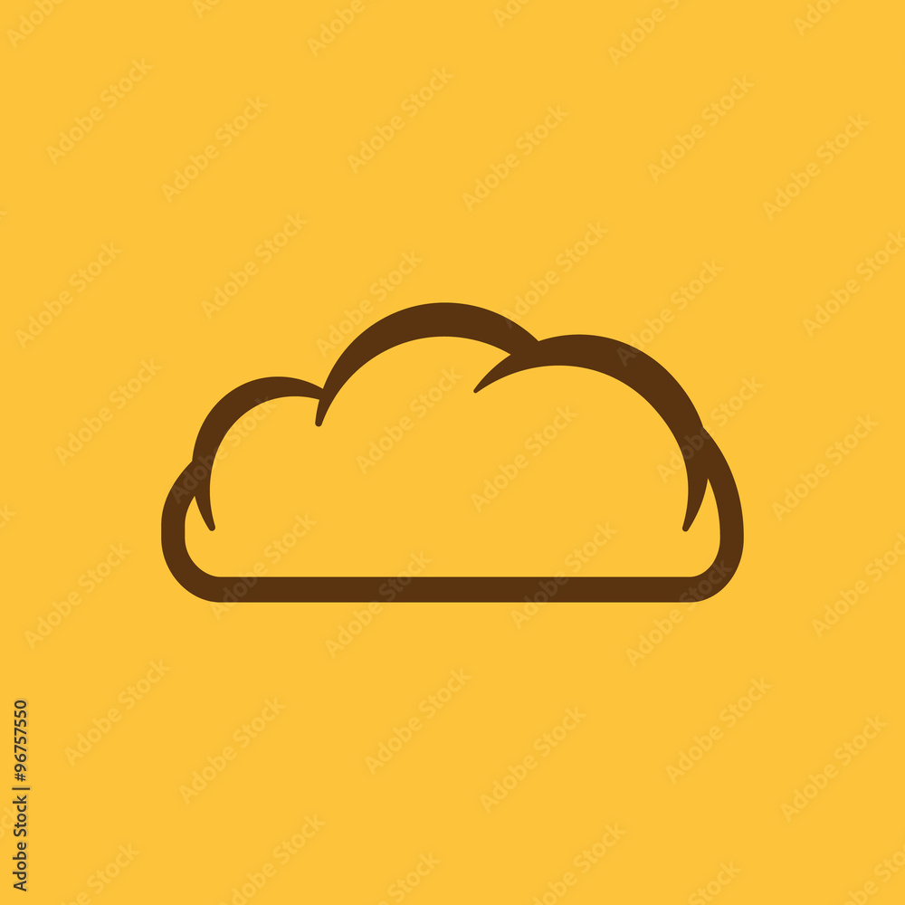 The cloud icon. Cloud symbol. Flat The cloud icon. Cloud symbol. Flat