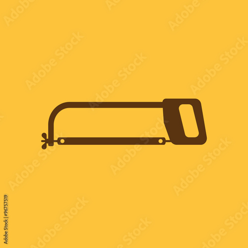 The hacksaw icon. Hacksaw symbol. Flat