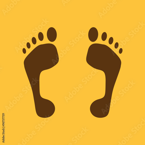 The footprint icon. foot symbol. Flat