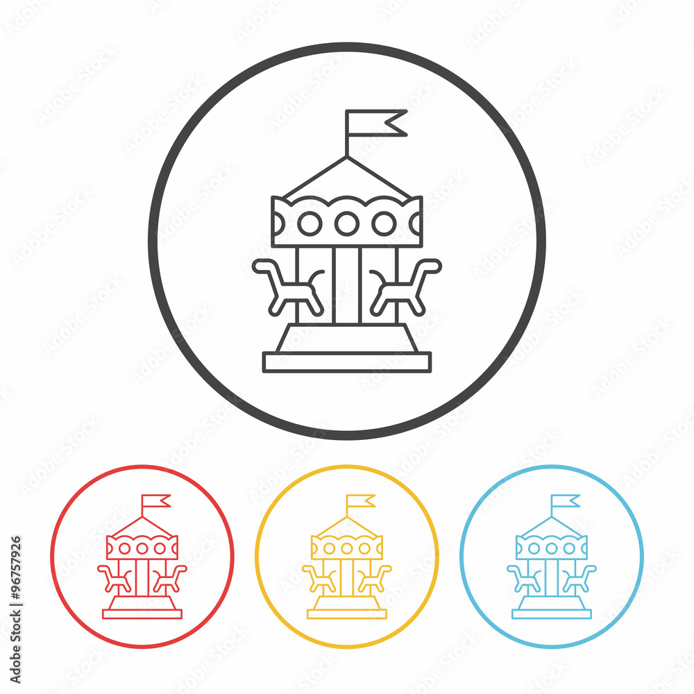 merry-go-round line icon merry-go-round line icon