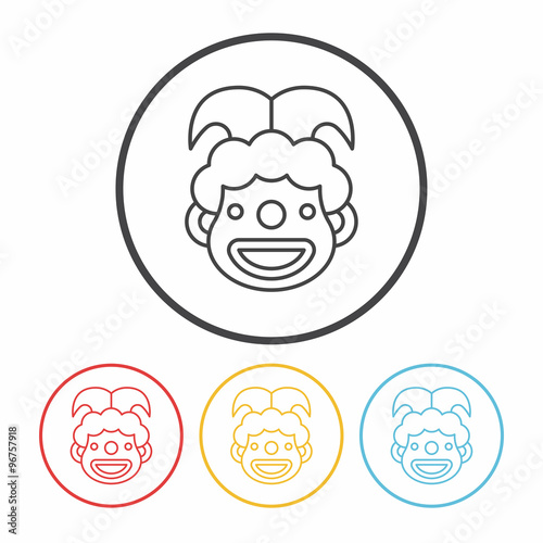 clown line icon