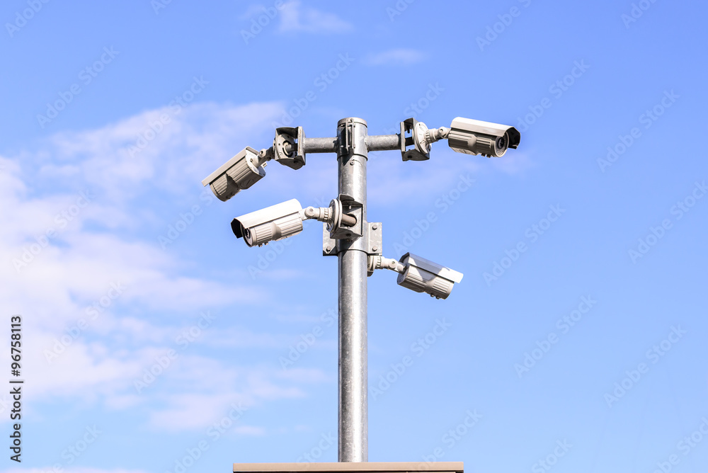 CCTV security camera for surveillance operaiting events in city. CCTV security camera for surveillance operaiting events in city.
