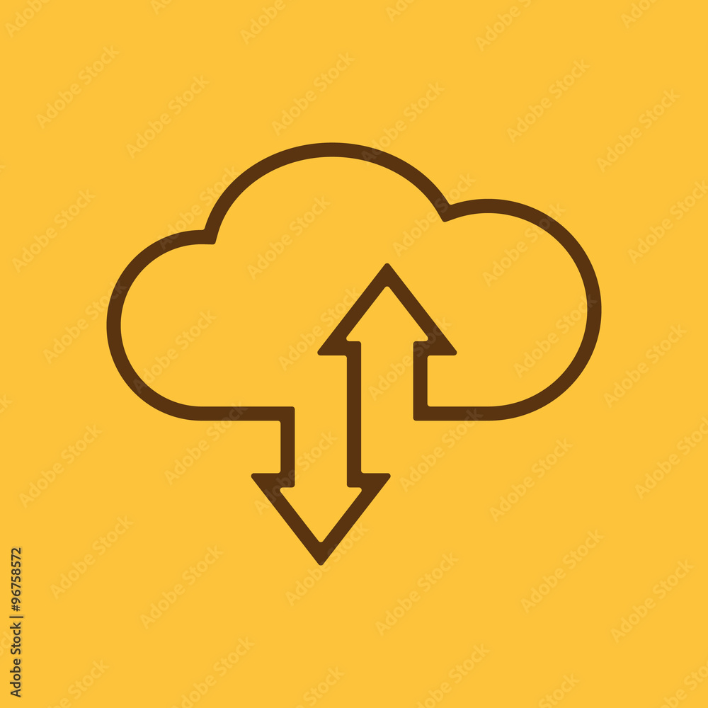 The download and upload to cloud icon The download and upload to cloud icon