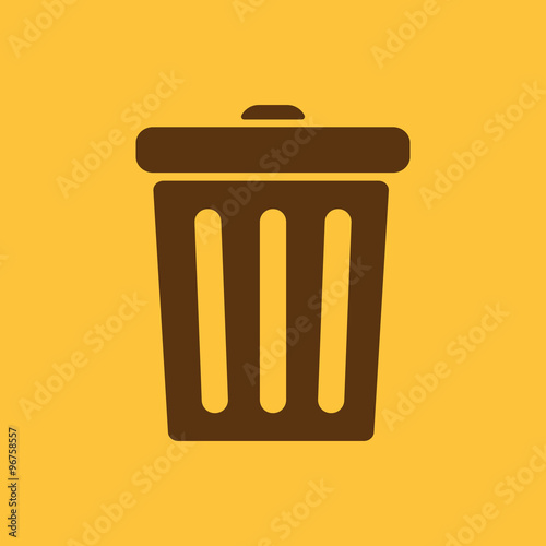 The trashcan icon. Dustbin symbol. Flat