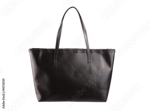 black handle bag isolated white background