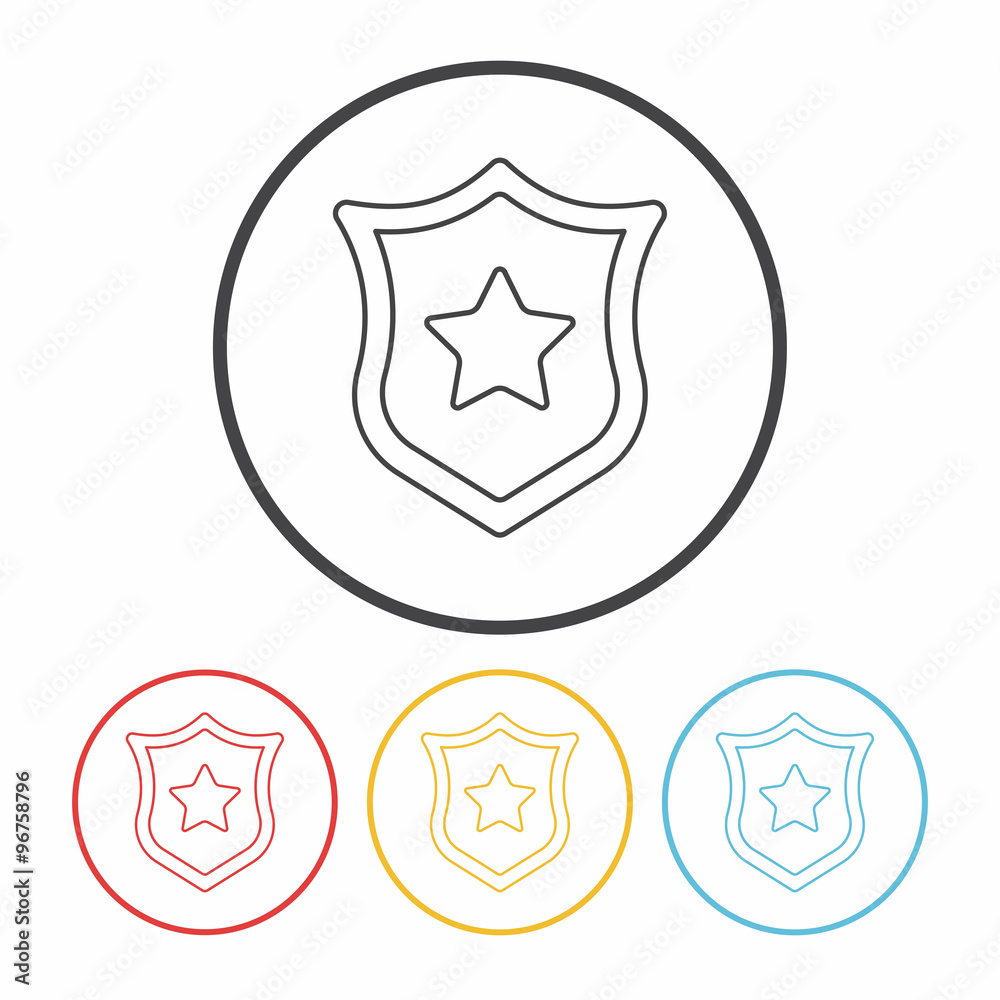 police badge line icon