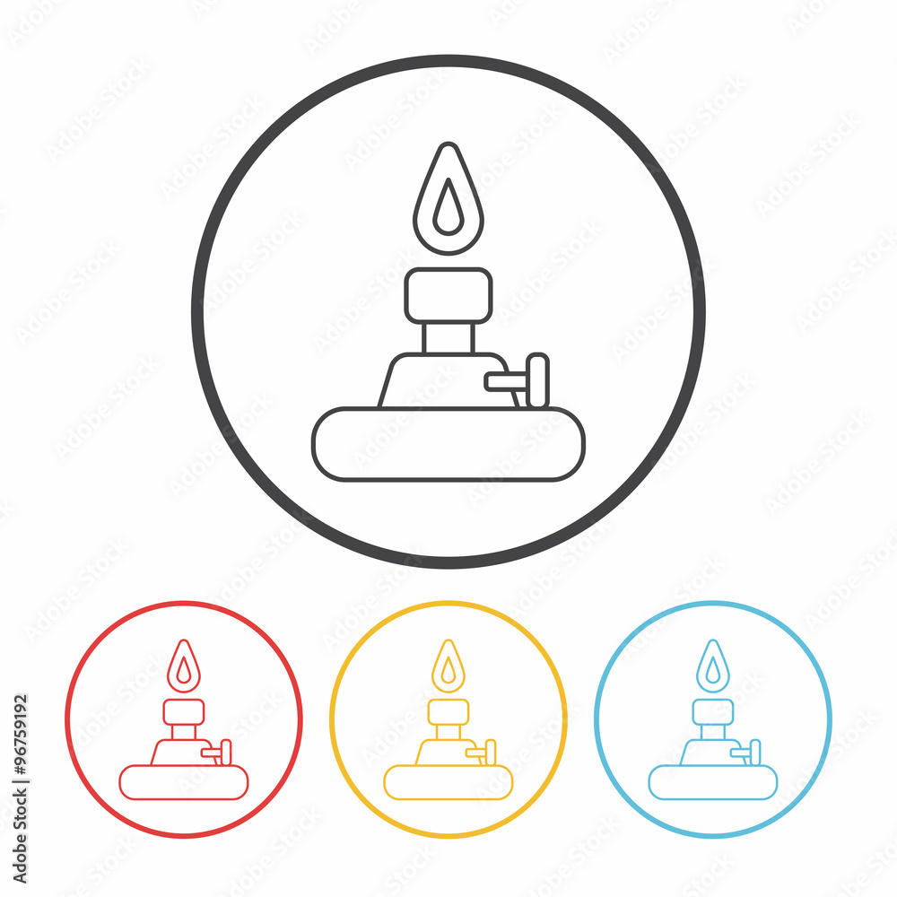 Alcohol lamp line icon