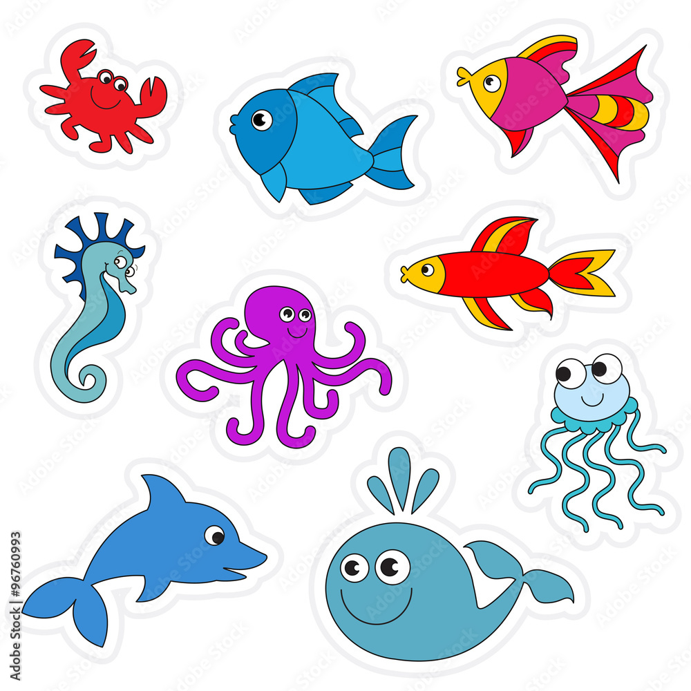 Underwater animals collection. Underwater animals collection.