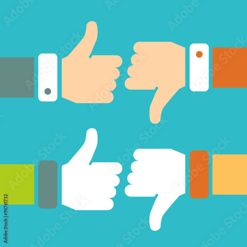 Thumb Up and Thumb Down Vector Signs