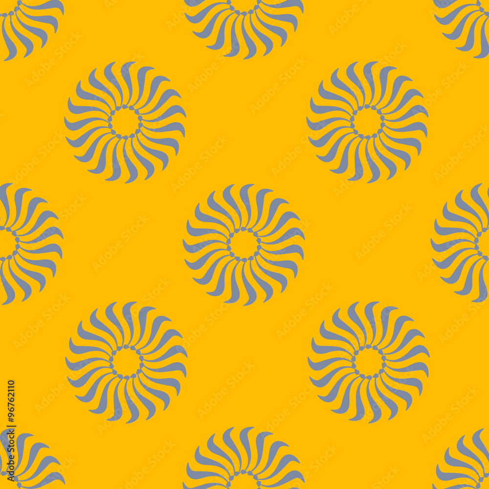 Seamless a background with abstract flowers on a yellow backgrou Seamless a background with abstract flowers on a yellow backgrou