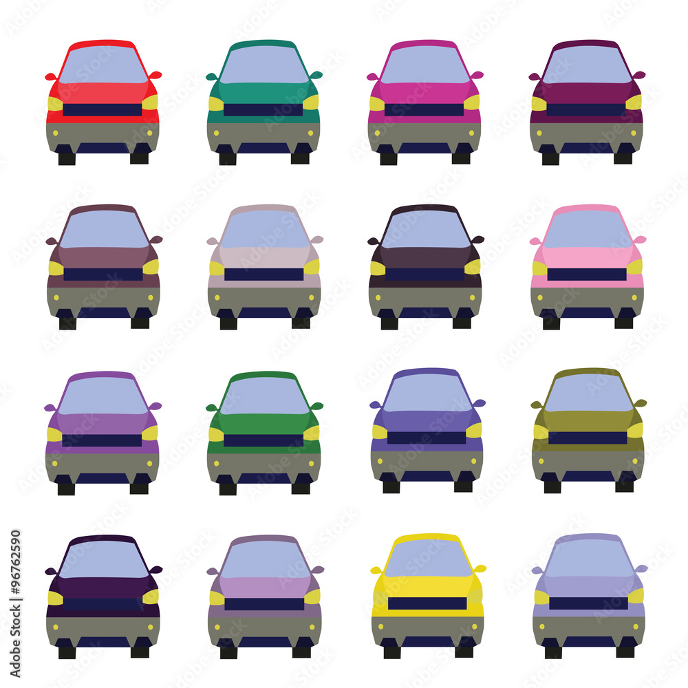 Cars front view illustration