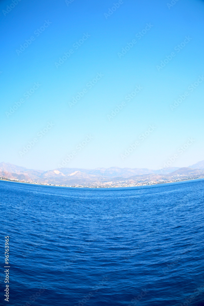 greece from the boat  islands in mediterranean sea and sky
